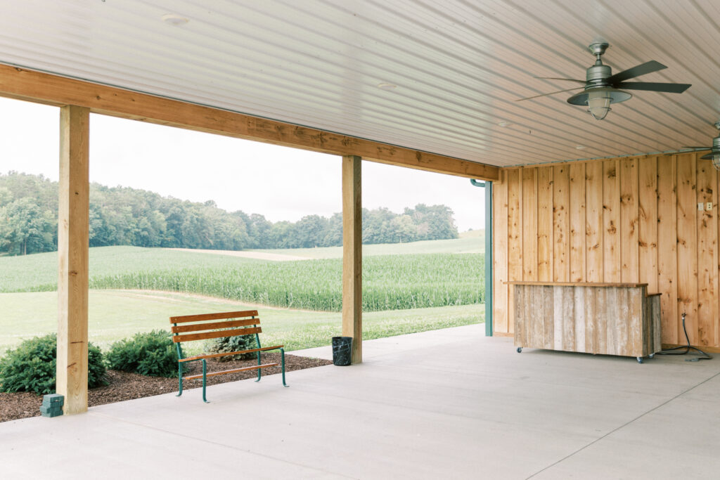 Frieden Farms Pack patio with a bar